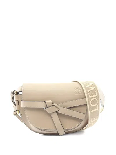 Pre-owned Loewe 2010 Mini Gate Dual Shoulder Bag In Neutral