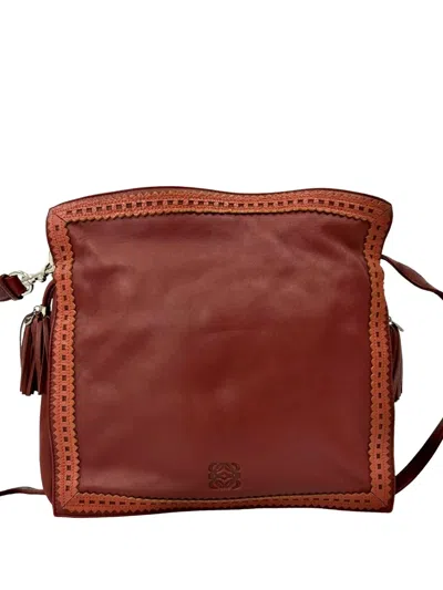 Pre-owned Loewe 2010 Nappa Flamenco Tassel 30 Crossbody Bag In Red