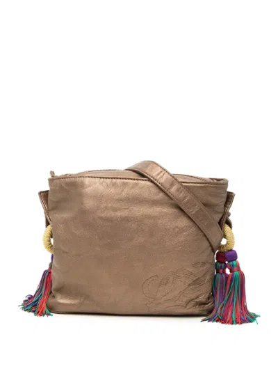 Pre-owned Loewe 2010-2013 Nappa Metallic Flamenco Tassel Crossbody Bag In Brown
