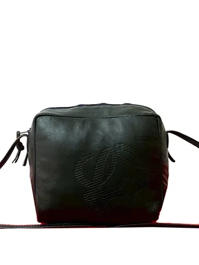 Pre-owned Loewe 2010-2025 Nappa Anagram Crossbody Bag In Blue