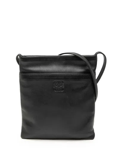 Pre-owned Loewe 2010-2025 Nappa Anagram Crossbody Shoulder Bag In Black