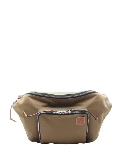 Pre-owned Loewe 2010-2026 Canvas Anagram Bumbag Xl Belt Bag In Brown