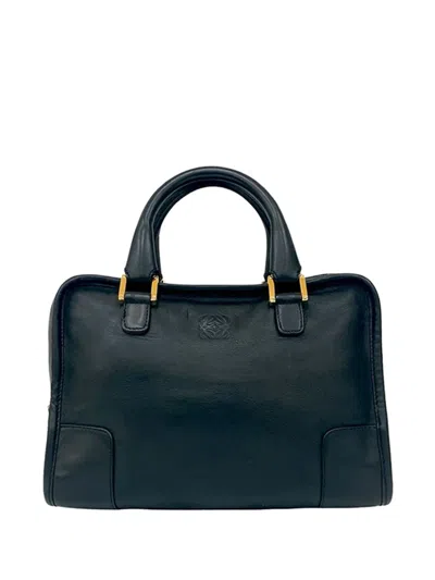 Pre-owned Loewe 2010-2026 Goatskin Amazona 28 Handbag In Black