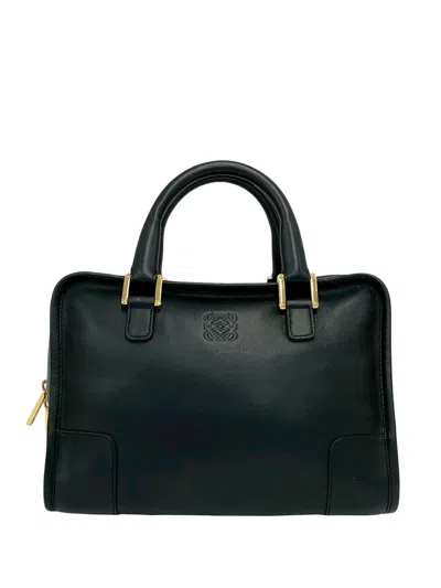 Pre-owned Loewe 2010-2026 Goatskin Amazona 28 Handbag In Black