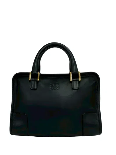 Pre-owned Loewe 2010-2026 Goatskin Amazona 28 Handbag In Black