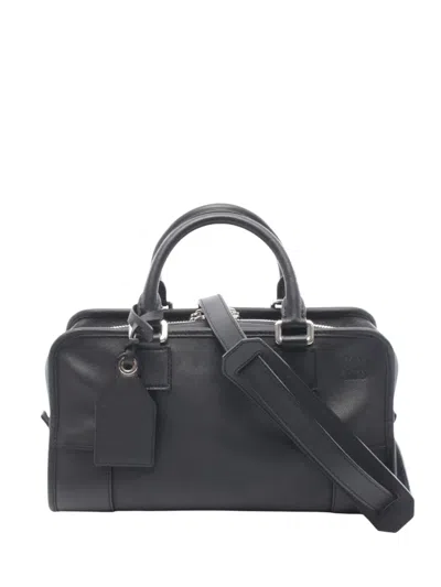 Pre-owned Loewe 2010-2026 Leather Amazona 28 Satchel In Black