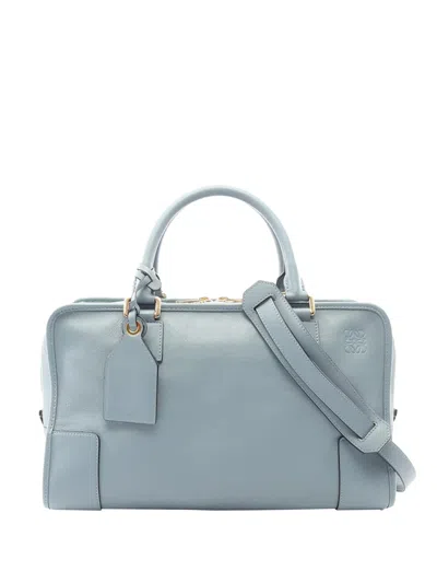 Pre-owned Loewe 2010-2026 Leather Amazona 36 Satchel In Blue