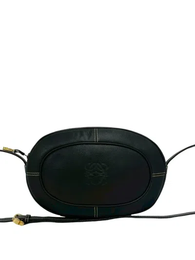 Pre-owned Loewe 2010-2026 Leather Anagram Crossbody Bag In Black