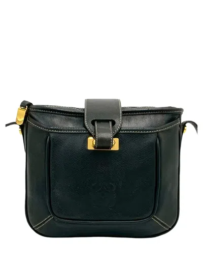 Pre-owned Loewe 2010-2026 Leather Anagram Crossbody Bag In Black