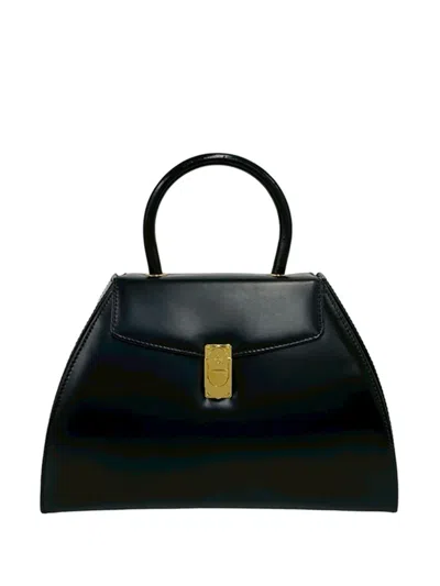 Pre-owned Loewe 2010-2026 Leather Anagram Handbag In Black