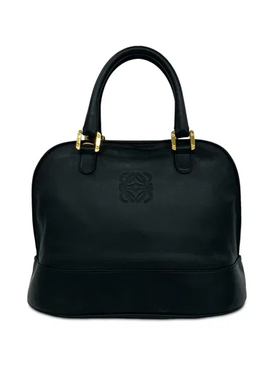 Pre-owned Loewe 2010-2026 Leather Anagram Handbag In Black