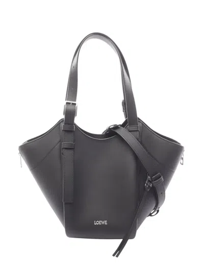 Pre-owned Loewe 2010-2026 Leather Hammock Flip Bag Satchel In Black