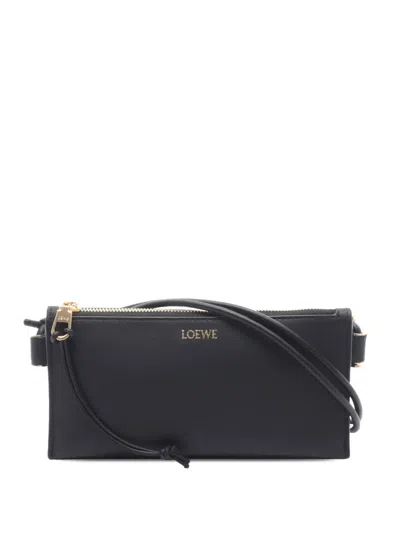 Pre-owned Loewe 2010-2026 Leather Joya Pouch Shoulder Bag In Black