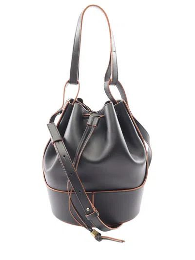 Pre-owned Loewe 2010-2026 Medium Balloon Bag Bucket Bag In Black