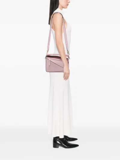 Pre-owned Loewe 2010-2026 Medium Calfskin Puzzle Satchel In Pink