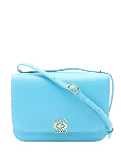 Pre-owned Loewe 2010-2026 Medium Leather Goya Crossbody Bag In Blue