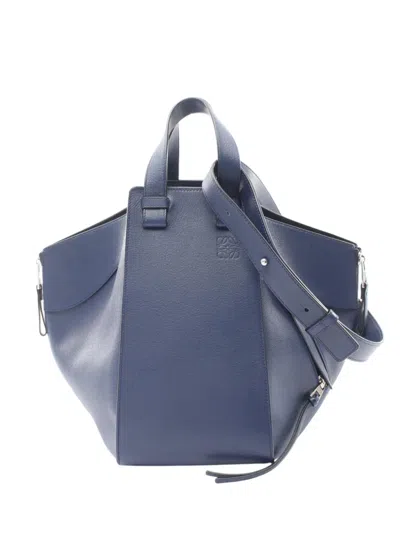 Pre-owned Loewe 2010-2026 Medium Leather Hammock Satchel In Blue