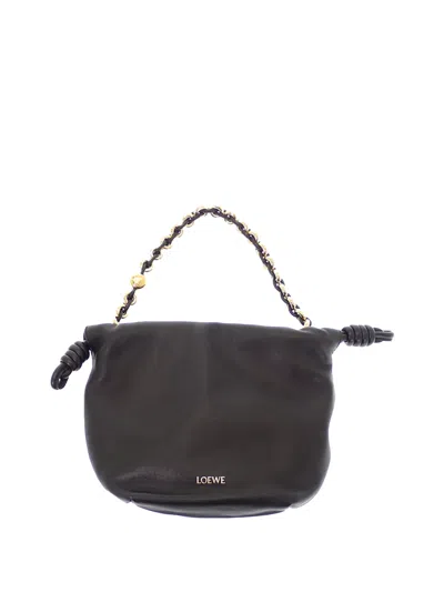Pre-owned Loewe 2010-2026 Medium Mellow Nappa Lambskin Flamenco Purse Satchel In Black