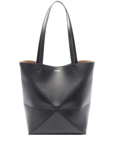Pre-owned Loewe 2010-2026 Medium Puzzle Fold Tote Bag In Black
