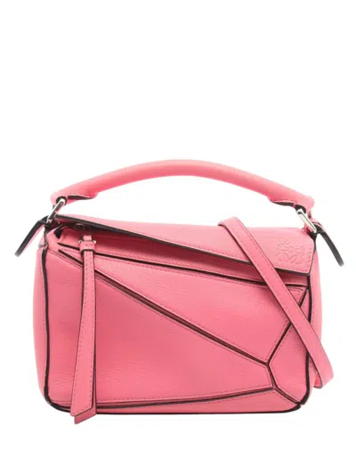 Pre-owned Loewe 2010-2026 Mini Calfskin Puzzle Satchel In Pink