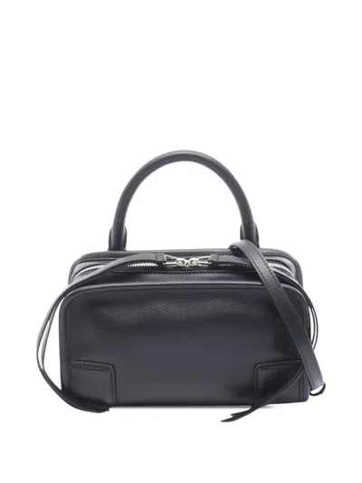 Pre-owned Loewe 2010-2026 Mini Leather Amazona 180 Satchel In Black