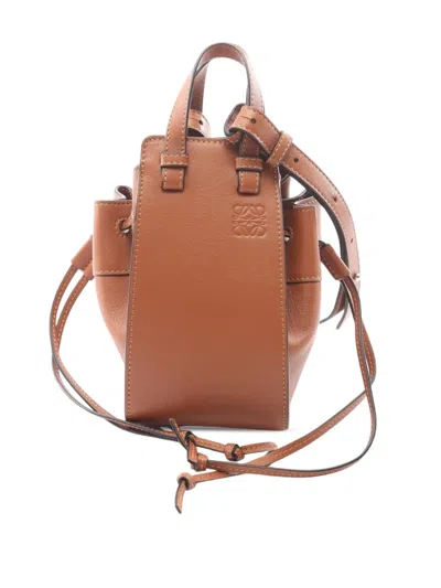 Pre-owned Loewe 2010-2026 Mini Leather Drawstring Hammock Bag Satchel In Brown