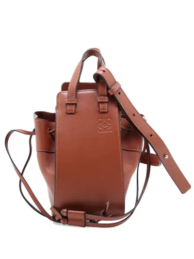 Pre-owned Loewe 2010-2026 Mini Leather Drawstring Hammock Bag Satchel In Brown