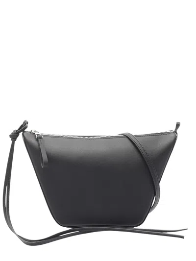 Pre-owned Loewe 2010-2026 Mini Leather Hammock Hobo Shoulder Bag In Black