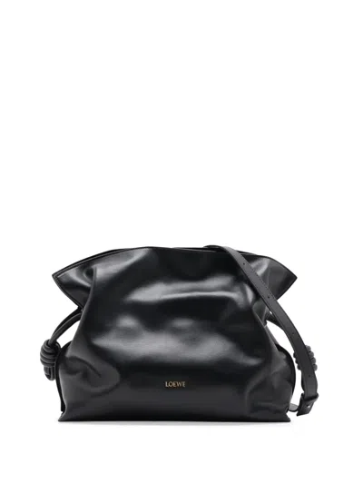 Pre-owned Loewe 2010-2026 Mini Nappa Flamenco Knot Clutch Crossbody Bag In Black