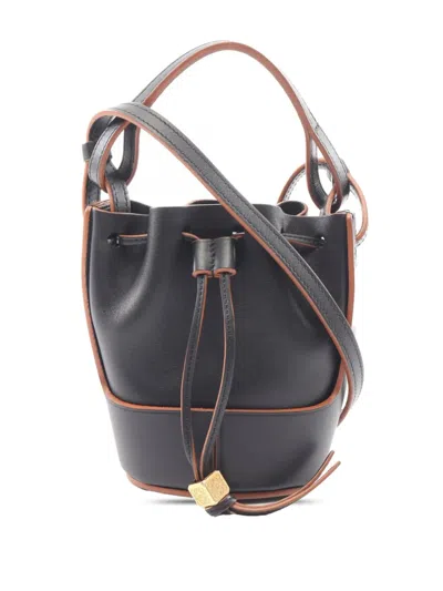 Pre-owned Loewe 2010-2026 Nano Leather Balloon Bag Bucket Bag In Black