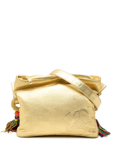 Pre-owned Loewe 2010-2026 Nappa Flamenco Tassel Crossbody Bag In Gold
