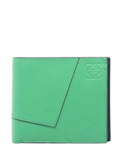 Pre-owned Loewe 2010-2026 Puzzle Wallet Small Wallets In Green