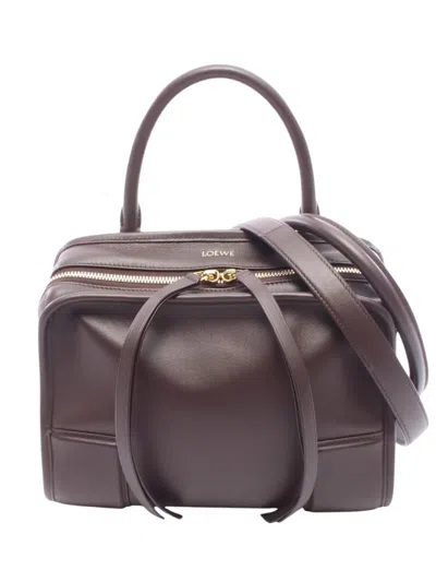 Pre-owned Loewe 2010-2026 Small Leather Amazona 180 Satchel In Brown