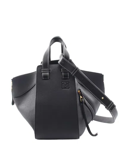Pre-owned Loewe 2010-2026 Small Leather Drawstring Hammock Bag Satchel In Black