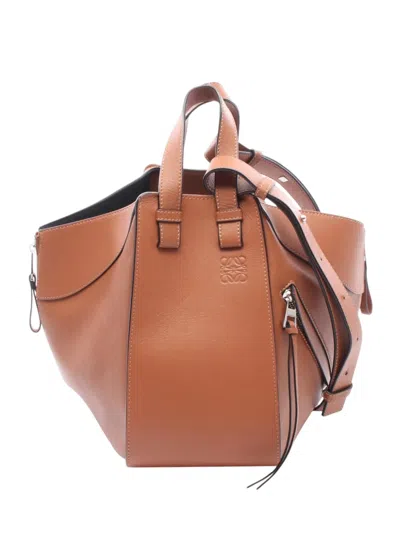Pre-owned Loewe 2010-2026 Small Leather Hammock Bag Satchel In Brown