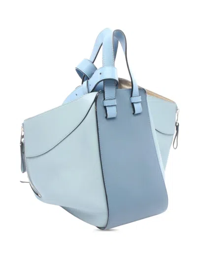 Pre-owned Loewe 2010-2026 Small Leather Hammock Satchel In Blue