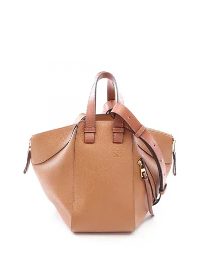 Pre-owned Loewe 2010-2026 Small Leather Hammock Satchel In Brown