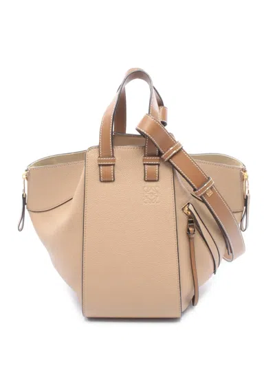 Pre-owned Loewe 2010-2026 Small Leather Hammock Satchel In Neutrals
