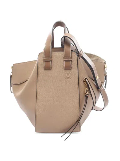 Pre-owned Loewe 2010-2026 Small Leather Hammock Satchel In Neutrals