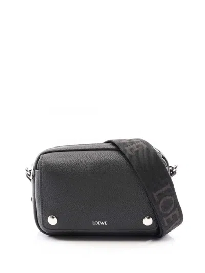 Pre-owned Loewe 2010-2026 Small Pebble Messenger Bag Crossbody Bag In Black