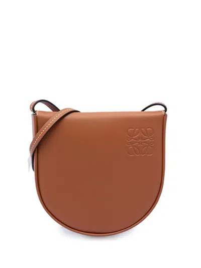 Pre-owned Loewe 2010-2026 Small Soft Calfskin Heel Pouch Crossbody Bag In Brown