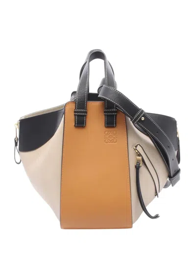 Pre-owned Loewe 2010-2026 Small Tricolor Hammock Bag Satchel In White