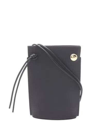 Pre-owned Loewe 2010-2026 Smooth Calfskin Pebble Pouch Crossbody Bag In Black