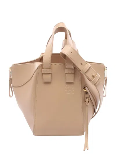 Pre-owned Loewe 2010-2026 Soft Grained Calfskin Compact Hammock Bag Satchel In Neutrals