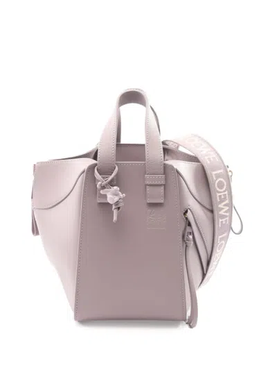 Pre-owned Loewe 2010-2026 Soft Grained Calfskin Compact Hammock Bag Satchel In Purple