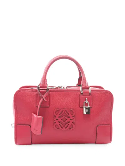 Pre-owned Loewe 2010s 28 Amazona Weekend Bag In Red