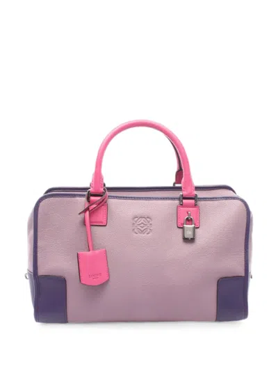 Pre-owned Loewe 2010s 35 Amazona Leather Tote Bag In Purple