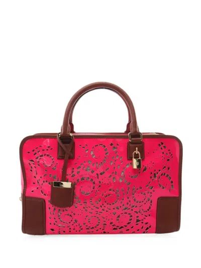 Pre-owned Loewe 2010s 36 Amazona Laser-cut Handbag In ピンク