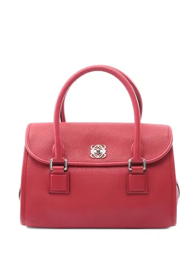 Pre-owned Loewe 2010s Alamo 28 Leather Tote Bag In Red