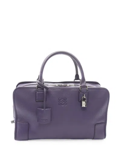 Pre-owned Loewe 2010s Amazona Leather Tote Bag In Purple